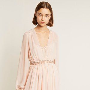 French Connection | Romantic mesh dress with gorgeous belt with pearl trim